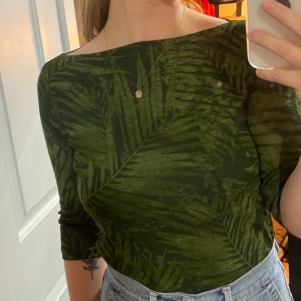 Tropical Boat Neck Top